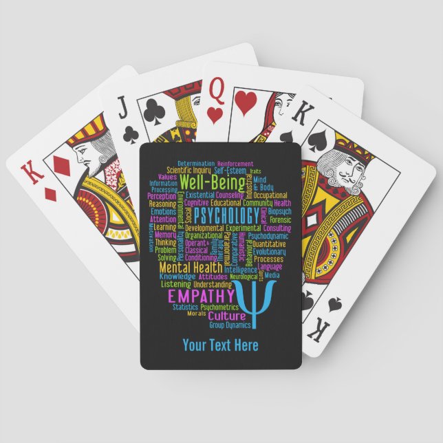 PSYCHOLOGY Word Cloud personalizado jugar cartas (Reverso)