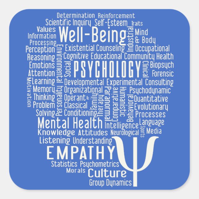 PSYCHOLOGY Word Cloud personalizado pegatinas de c (Anverso)