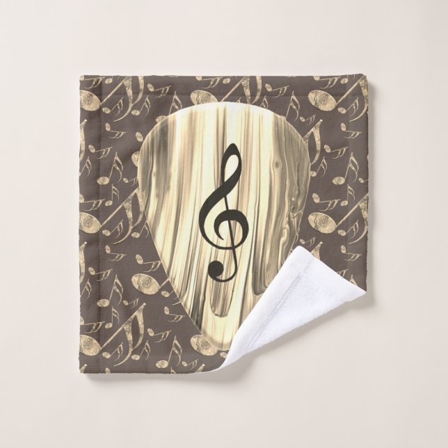 Púa de guitarra de notas de música personalizada (Toallita)