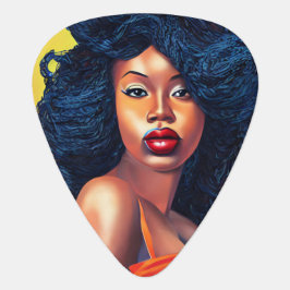 Púa De Guitarra Hermosa negra Chica de pinzas africanas clase de a