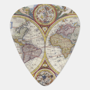 Púa De Guitarra Mapa Mundial de la Viña de 1626