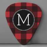 Púa De Guitarra Monograma del patrón de patrón de búfalo rojo y ne<br><div class="desc">Un diseño robusto y masculino con un área para monogramas. Un patrón clásico y tradicional que ha existido durante años. Si necesita ajustar la ilustración o cambiar el tipo de letra, puede hacer clic en el área personalizar. Esto le llevará a la herramienta de diseño donde puede hacer muchos cambios....</div>