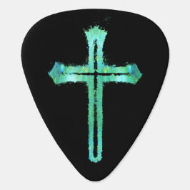 Púa De Guitarra Negro verde iluminado