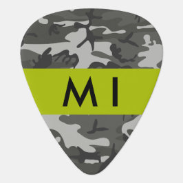 Púa De Guitarra Patrón de camuflaje gris, tu nombre, Personaliza