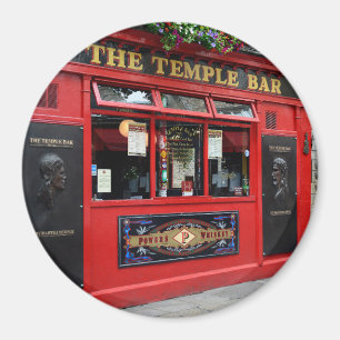 Pub rojo de la barra del templo en el imán redondo