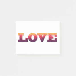 Publica notas amor en morado, rosa, amarillo.