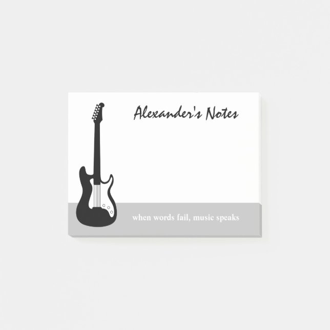 Publicación de guitarra de rock eléctrico que nota (Anverso)