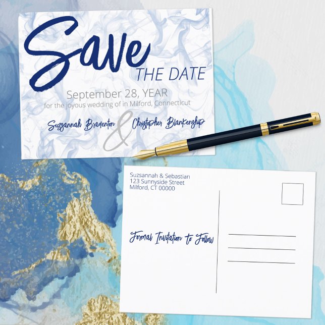 Publicación minimalista de Invitación azul y blanc (Subido por el creador)