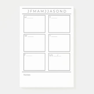 Publicación semanal de Planner Notas sobre Pad 4"x