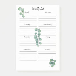 Publicar notas 4"x6" Green Leaves Weekly List