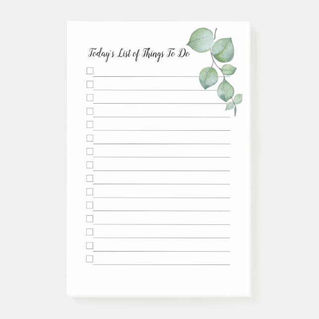 Publicar Notas 4"x6 Green Vines Things To Do  (Anverso)