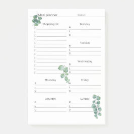 Publicar notas 4"x6" Plan semanal de comidas/hojas