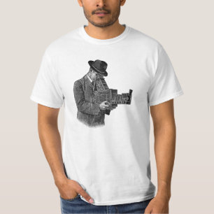 Publicidad "Cámara de Graflex" en camiseta