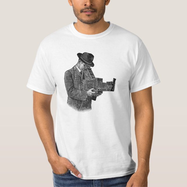 Publicidad "Cámara de Graflex" en camiseta (Anverso)