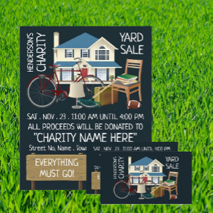 Publicidad de evento de venta de yard de caridad