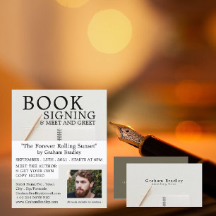 Publicidad de firma de libros para escritores de n