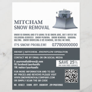 Publicidad de la empresa de eliminación de nieve y