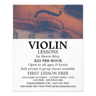 Publicidad de lecciones de violín clásicas