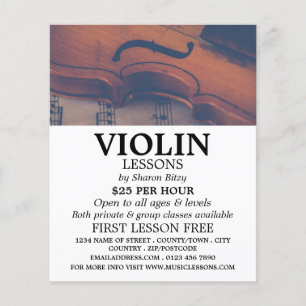 Publicidad de lecciones de violín clásicas