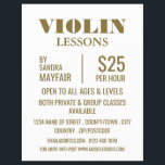 Publicidad de lecciones de violín elegantes<br><div class="desc">Elegante Violin Lecciones Publicitarias Por La Tienda De Tarjetas De Negocios.</div>