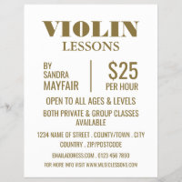 Publicidad de lecciones de violín elegantes