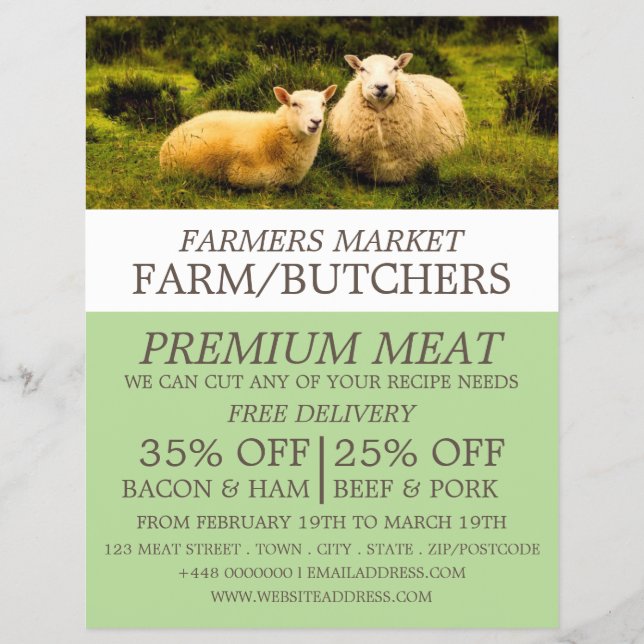 Publicidad de Ovejas, Granjero y Carnicero (Frente)