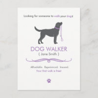 Publicidad de Postal empresa de caminante de perro