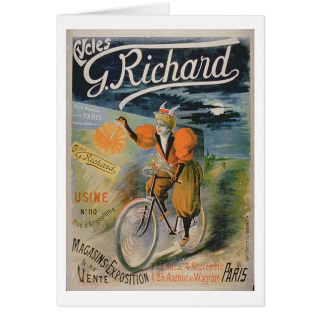 Publicidad de poster "G. Richard Cycles", París (Frente)