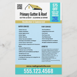 Publicidad de servicios de techo y alcantarilla