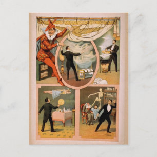 Publicidad de teatro mago de postal
