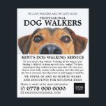 Publicidad del servicio Cute Dog, Dog Walker<br><div class="desc">Folleto publicitario de Cute Dog,  Servicio de Paseo de Perros por la Tienda de Tarjetas de Negocios.</div>
