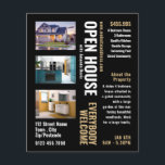 Publicidad en casa abierta de Realtor de Estilo Co<br><div class="desc">El Realtor De Estilo Collage Abre Los Volantes De Publicidad De La Casa Por La Tienda De Tarjetas De Negocios.</div>