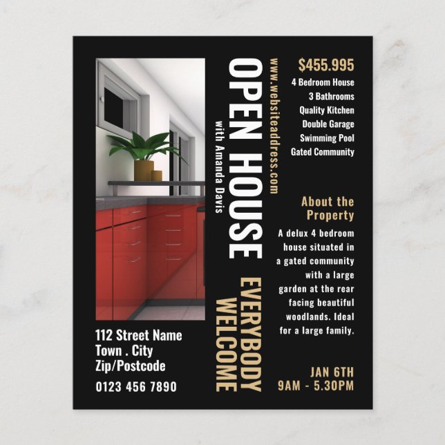 Publicidad en casa abierta de Realtor de estilo fo (Frente)