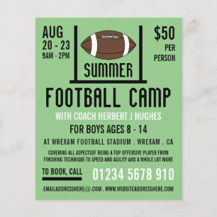 Publicidad en el campamento de fútbol americano y