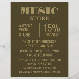 Publicidad en la Tienda de música elegante