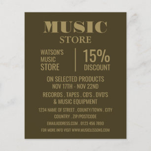 Publicidad en la Tienda de música elegante