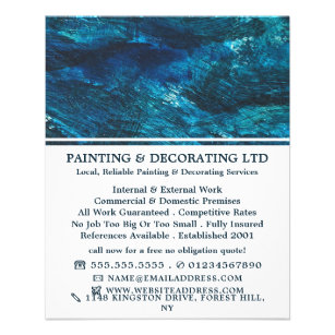 Publicidad en tonos azules, pintores y decoradores