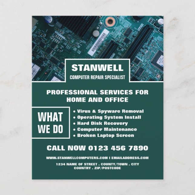 Publicidad especializada en reparación de equipos  (Frente)