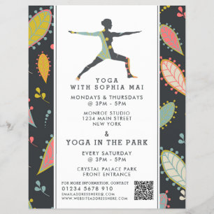Publicidad moderna de la clase de yoga Boho modern