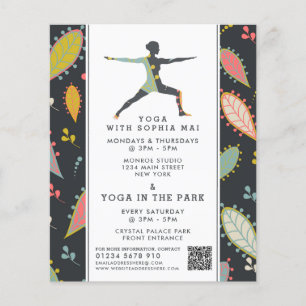 Publicidad moderna de la clase de yoga Boho modern