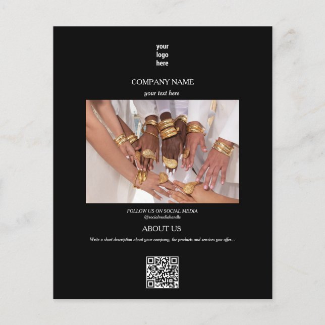 Publicidad promocional con logotipo de joyería (Frente)