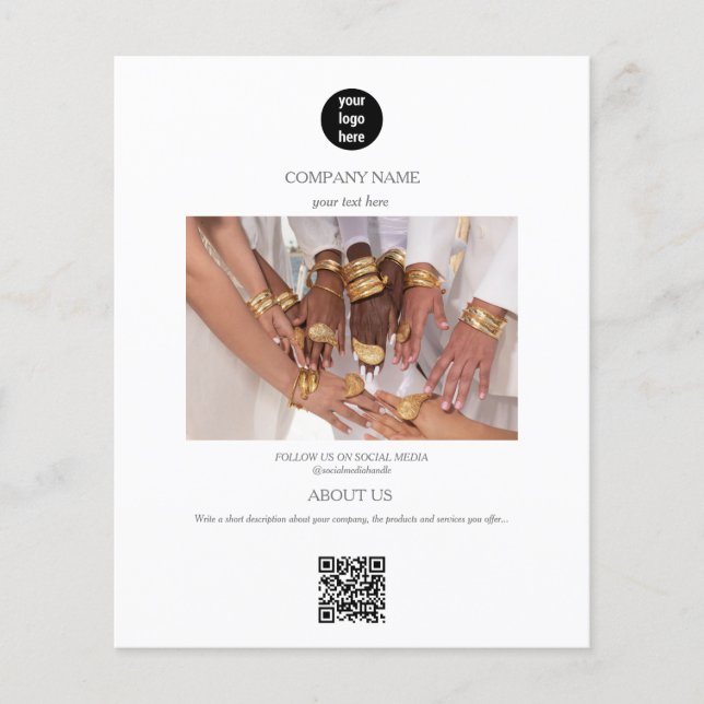 Publicidad promocional con logotipo de joyería (Frente)