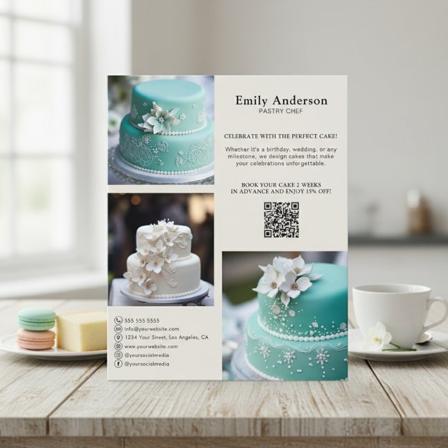 Publicidad Promocional de Panadería Pastelería Che (Bakery Pastry Chef Promotional Advertising Flyer)