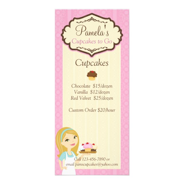 Publicitaria Blonde Baker Cupcake D12 Tarjeta para rack de prec (Frente)