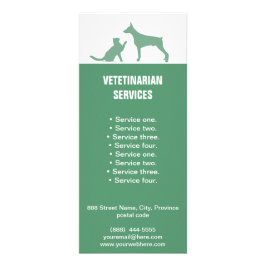 Publicitaria El veterinario mantiene tarjeta del estante del