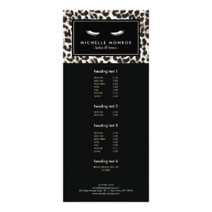 Publicitaria Eyelashes con tarjeta de rack de impresión Leopard
