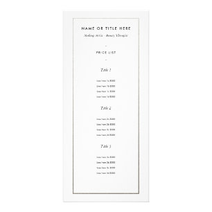 Publicitaria Faux Silver Border en blanco   Tarjeta para rack m