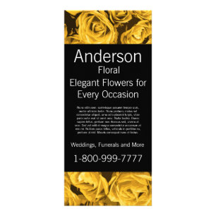 Publicitaria Floral Company Florist Gold Rosas Tarjeta para rac