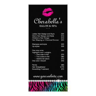 Publicitaria Makup Tarjeta de rack Joyería Salon Arcoiris Rosa