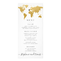 Mapa del mundo del oro de la moda con tarjeta opci